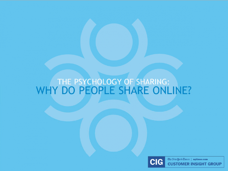 Why do people share online?